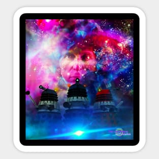 time and space 4th Doctor and Daleks Sticker